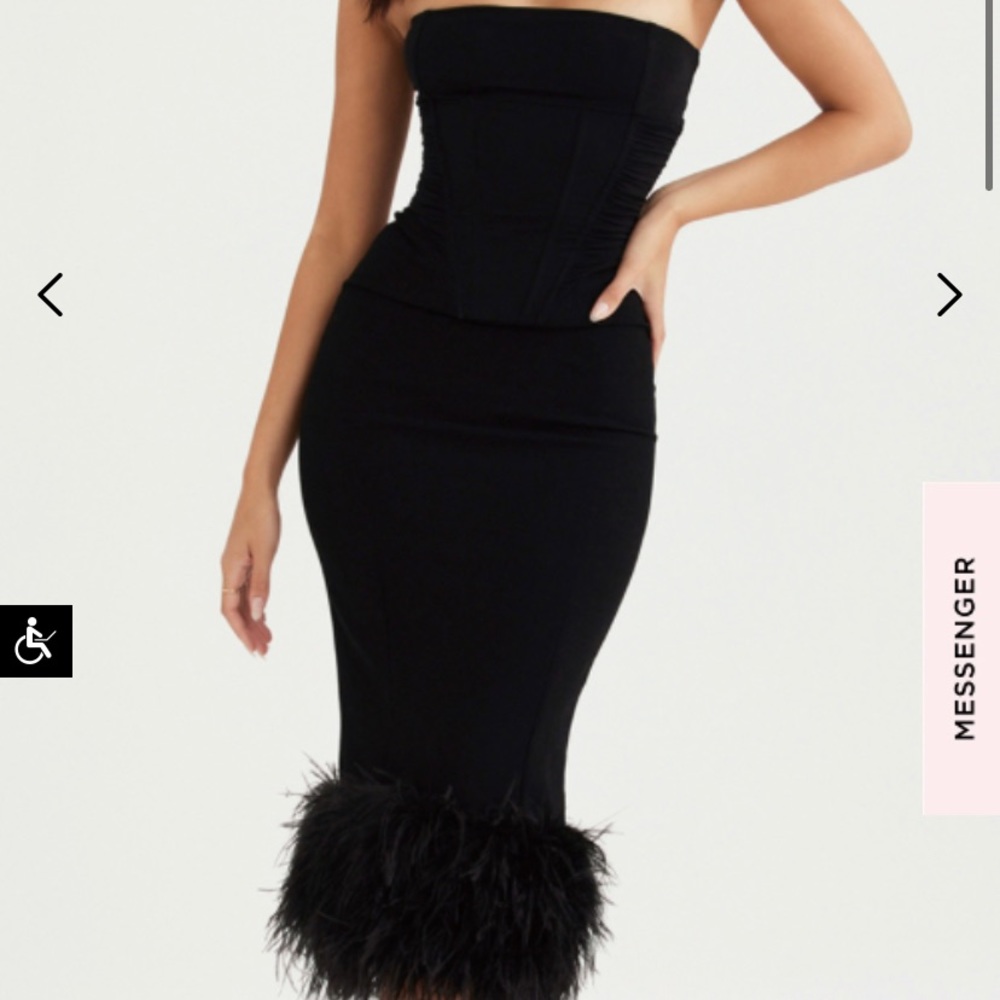 House of CB Fionula Dress (Black Feather Dress)